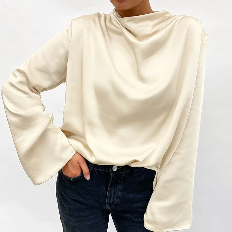 Autumn Women Chiffon Blouse Round Neck Flare Sleeve Loose Casual Pullover Long Sleeve Tops Ladies Shirt Blusas Mujer Female
Autumn Women Chiffon Blouse Round Neck Flare Sleeve Loose Casual Pullover Long Sleeve Tops Ladies Shirt Blusas Mujer Female
