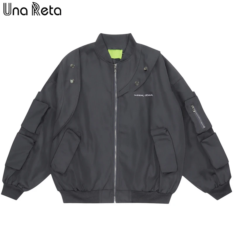 Мужская мотоциклетная куртка Una Reta, демисезонная уличная куртка на молнии с карманами в стиле хип-хоп
Мужская мотоциклетная куртка Una Reta, демисезонная уличная куртка на молнии с карманами в стиле хип-хоп