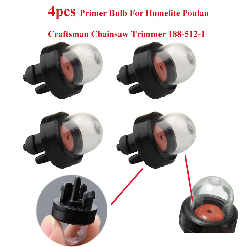 4pcs Petrol Snap in Primer Bulb Fuel Pump Bulbs for Chainsaws Blowers Trimmer Chainsaw Carburetor Oil Bubble Kit 188-512-1 Auto
4pcs Petrol Snap in Primer Bulb Fuel Pump Bulbs for Chainsaws Blowers Trimmer Chainsaw Carburetor Oil Bubble Kit 188-512-1 Auto