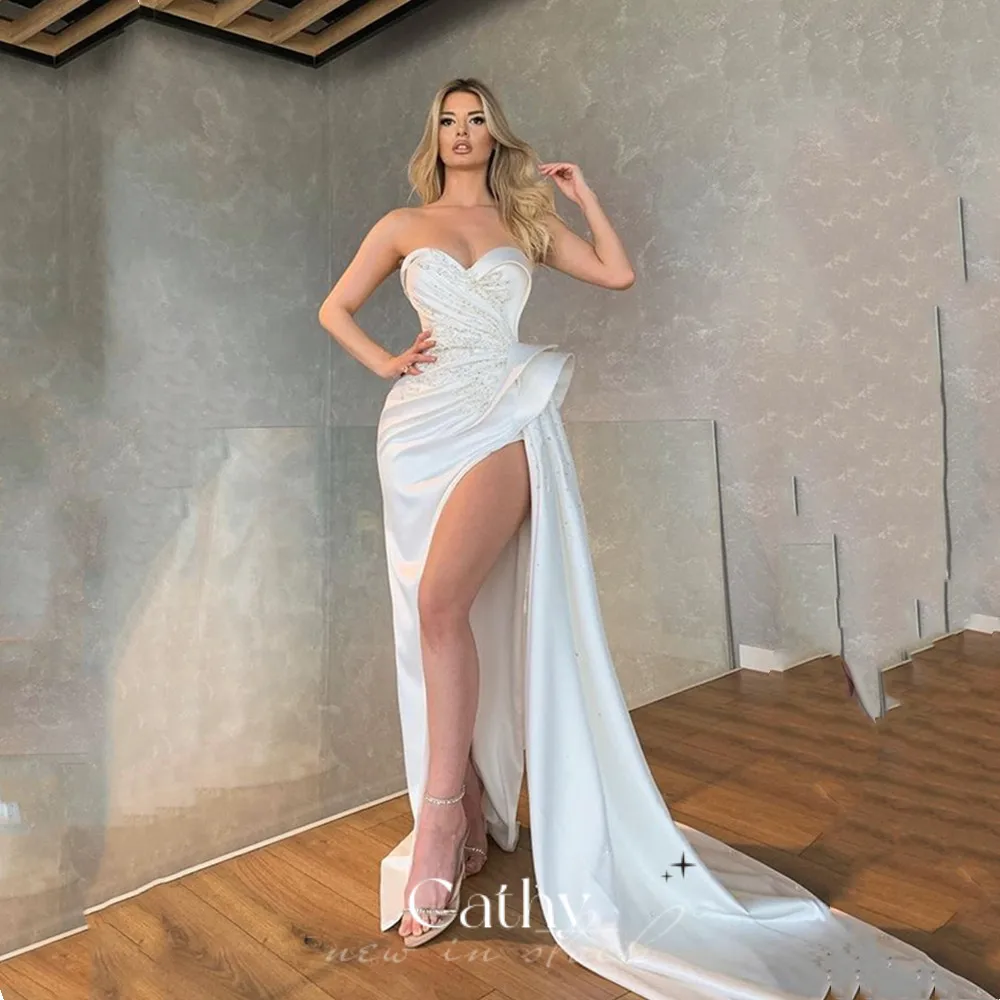 Cathy فساتين السهرة Delicate Sequins Satin Evening Dresses Sexy Strapless Tulle Sweep Train Vestidos De Noche
Cathy فساتين السهرة Delicate Sequins Satin Evening Dresses Sexy Strapless Tulle Sweep Train Vestidos De Noche