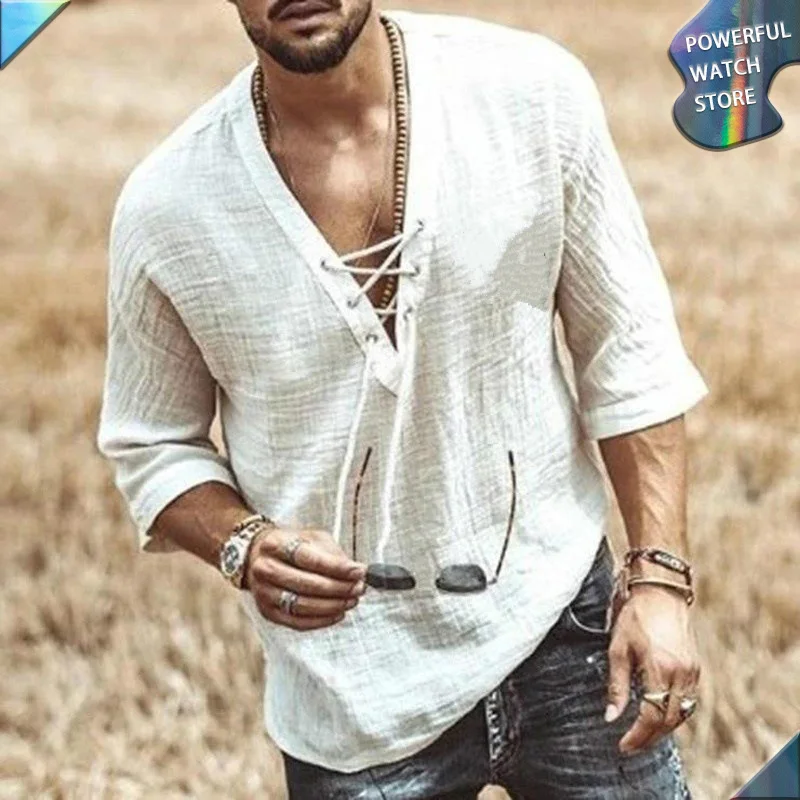 Мужская Трикотажная футболка с коротким рукавом и V-образным вырезом 
Мужская Трикотажная футболка с коротким рукавом и V-образным вырезом