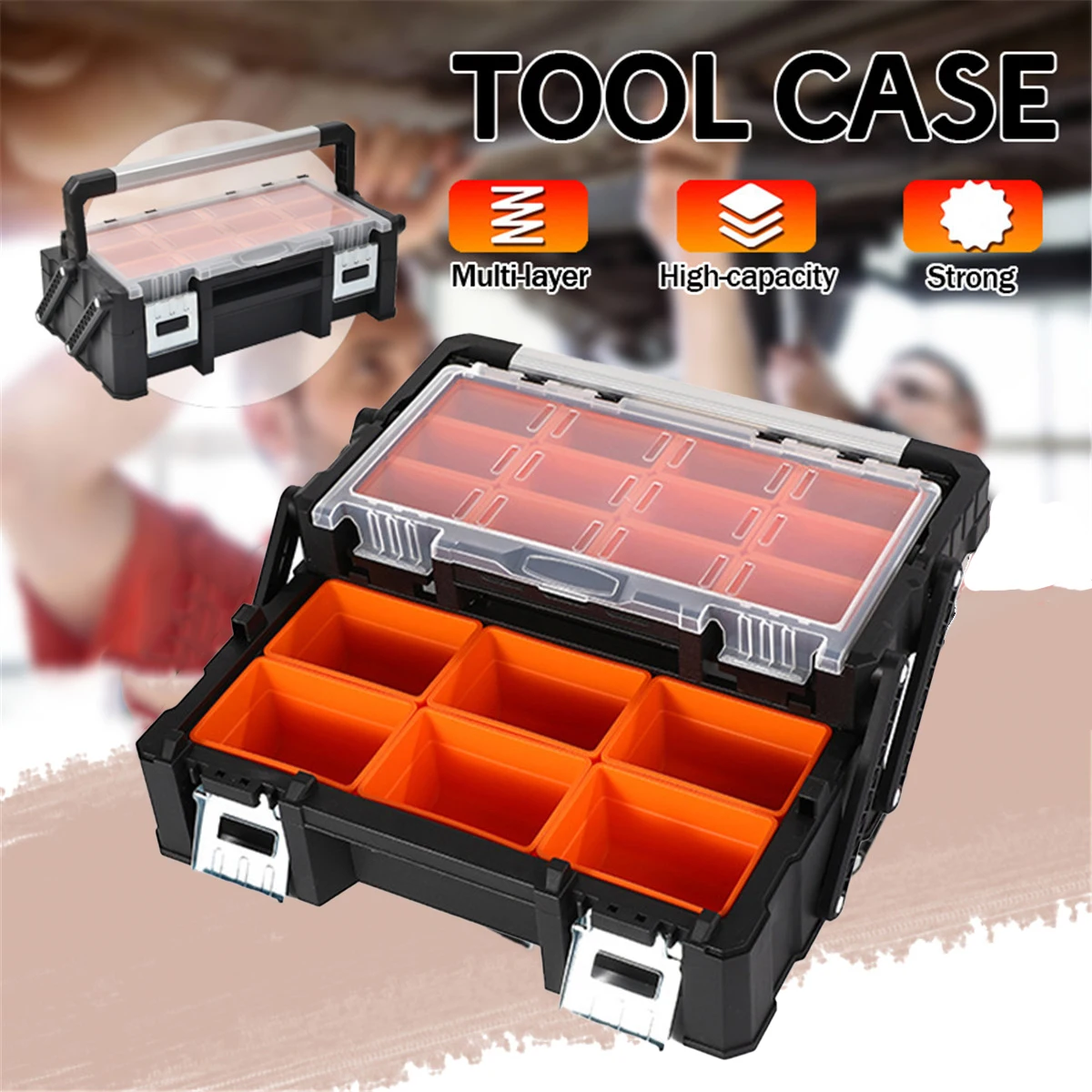 Large Capacity Tool Box Double Layers Folding Protable Detachable Parts Tool Box Impact Resistant Tool Storage Organizer
Large Capacity Tool Box Double Layers Folding Protable Detachable Parts Tool Box Impact Resistant Tool Storage Organizer