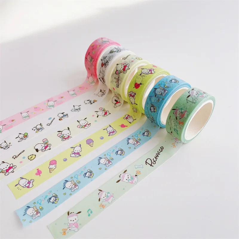 

Lovely Sanrio Cartoon Tape Toy Cartoon Bronzing Washi Tape Kuromi Hello Kitty Melody 10/6 Rolls Boxed Gift Toys for Children