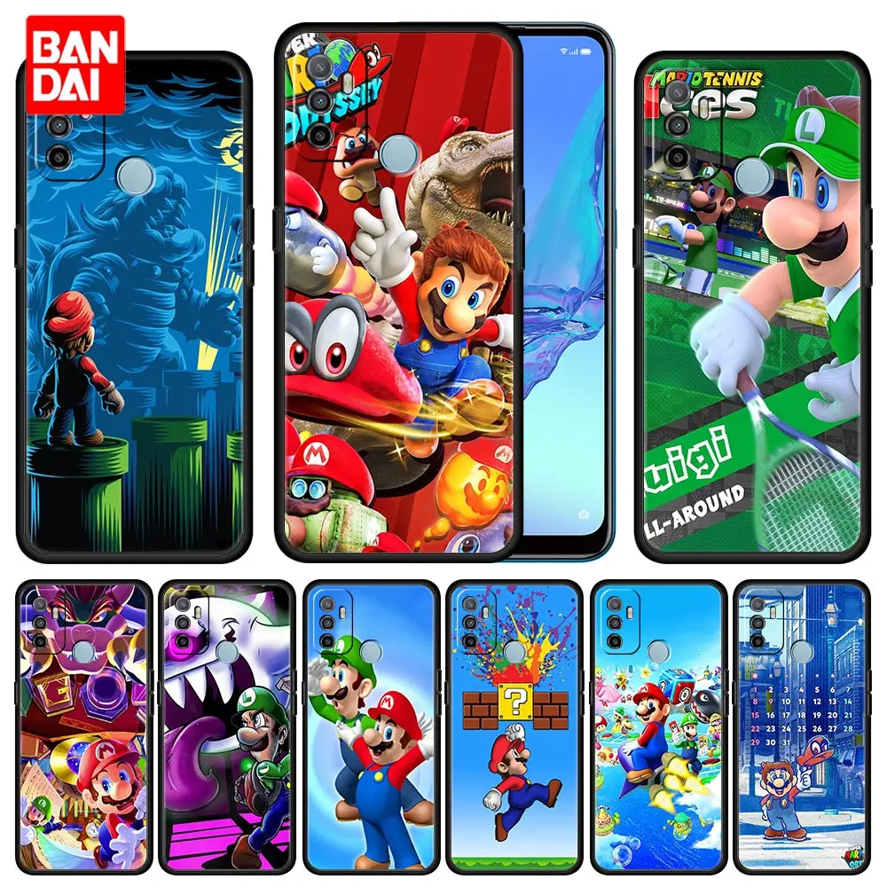 

Cover Case for Oppo A53 A52 A3s A5s A9 A15 A31 A54 A74 A93 A94 F19 Pro 4G 2020 Thin Capinha Full Phone Korea Super Mario People