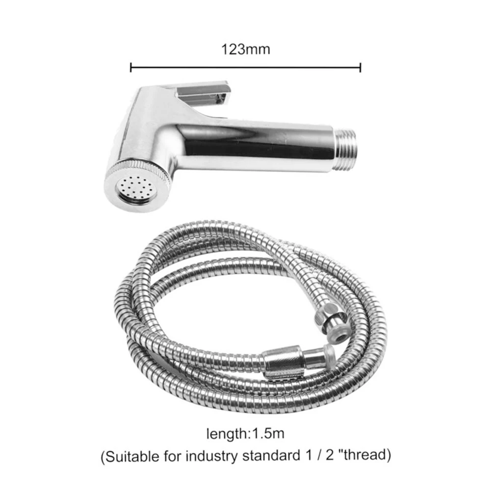 Silver Bidet Sprayer Set Chrome Bidet Shattaf Douche Spray Hygienic Toilet Shower Head With 1.5m Hose Bathroom Accessories
Silver Bidet Sprayer Set Chrome Bidet Shattaf Douche Spray Hygienic Toilet Shower Head With 1.5m Hose Bathroom Accessories