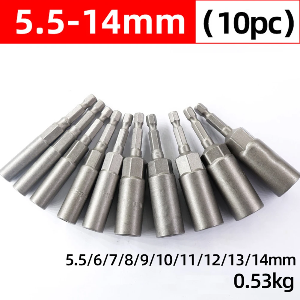 Socket Adapter Hex Sockets Hex Shank Impact Nut Driver Set Set 5.5/6/7/8/9/10/11/12/13/14MM 80mm Chrome Vanadium Steel Brand New
Socket Adapter Hex Sockets Hex Shank Impact Nut Driver Set Set 5.5/6/7/8/9/10/11/12/13/14MM 80mm Chrome Vanadium Steel Brand New