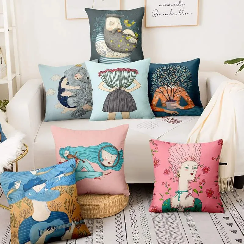 Home Decoration Sofa Cushion French Cartoon Art Print Pillowcase Cushion Decorative Pillow Cushion funda de almohada
Home Decoration Sofa Cushion French Cartoon Art Print Pillowcase Cushion Decorative Pillow Cushion funda de almohada