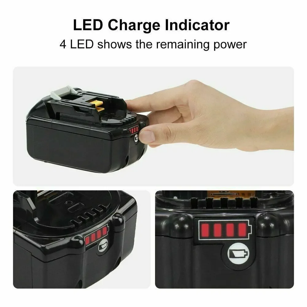 BL1860 Rechargeable Batteries 18V 6.0Ah Lithium Ion With Charger for Makita BL1840 BL1850 BL1830 BL1860B LXT400 18v Battery
BL1860 Rechargeable Batteries 18V 6.0Ah Lithium Ion With Charger for Makita BL1840 BL1850 BL1830 BL1860B LXT400 18v Battery