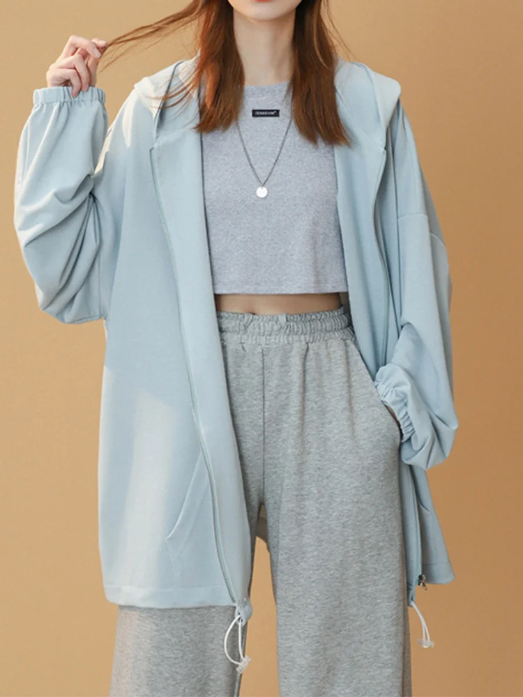 New Summer Thin Jacket Women Casual Loose Hooded Jackets Female Solid Jacket for Woman
New Summer Thin Jacket Women Casual Loose Hooded Jackets Female Solid Jacket for Woman