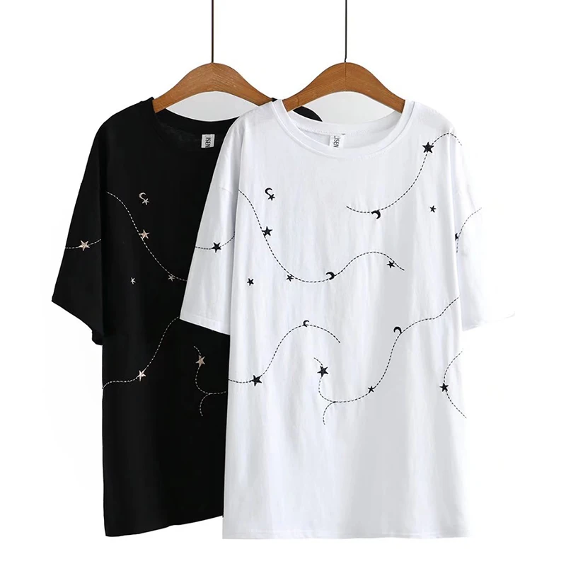 3XL~5XL Women's T-shirt Fashion Star Embroidered Crew Neck Embroidered Short Sleeves Plus Size Women's Clothing
3XL~5XL Women's T-shirt Fashion Star Embroidered Crew Neck Embroidered Short Sleeves Plus Size Women's Clothing