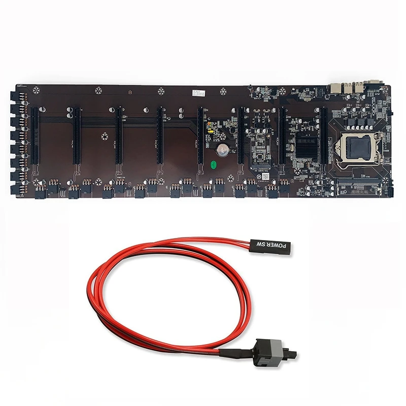 8 Card G.Raphics Slot B85 BTC Mining Motherboard With G1820 8PCI-E 65Mm Large Spacing Graphics Card Slot+ Switch Line
8 Card G.Raphics Slot B85 BTC Mining Motherboard With G1820 8PCI-E 65Mm Large Spacing Graphics Card Slot+ Switch Line