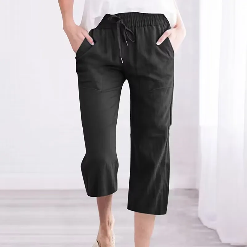 Summer Soft Beach Pants With Pockets Women Elegant Office Solid Color Trousers Casual Loose Drawstring Elastic Waist Pants Femme
Summer Soft Beach Pants With Pockets Women Elegant Office Solid Color Trousers Casual Loose Drawstring Elastic Waist Pants Femme