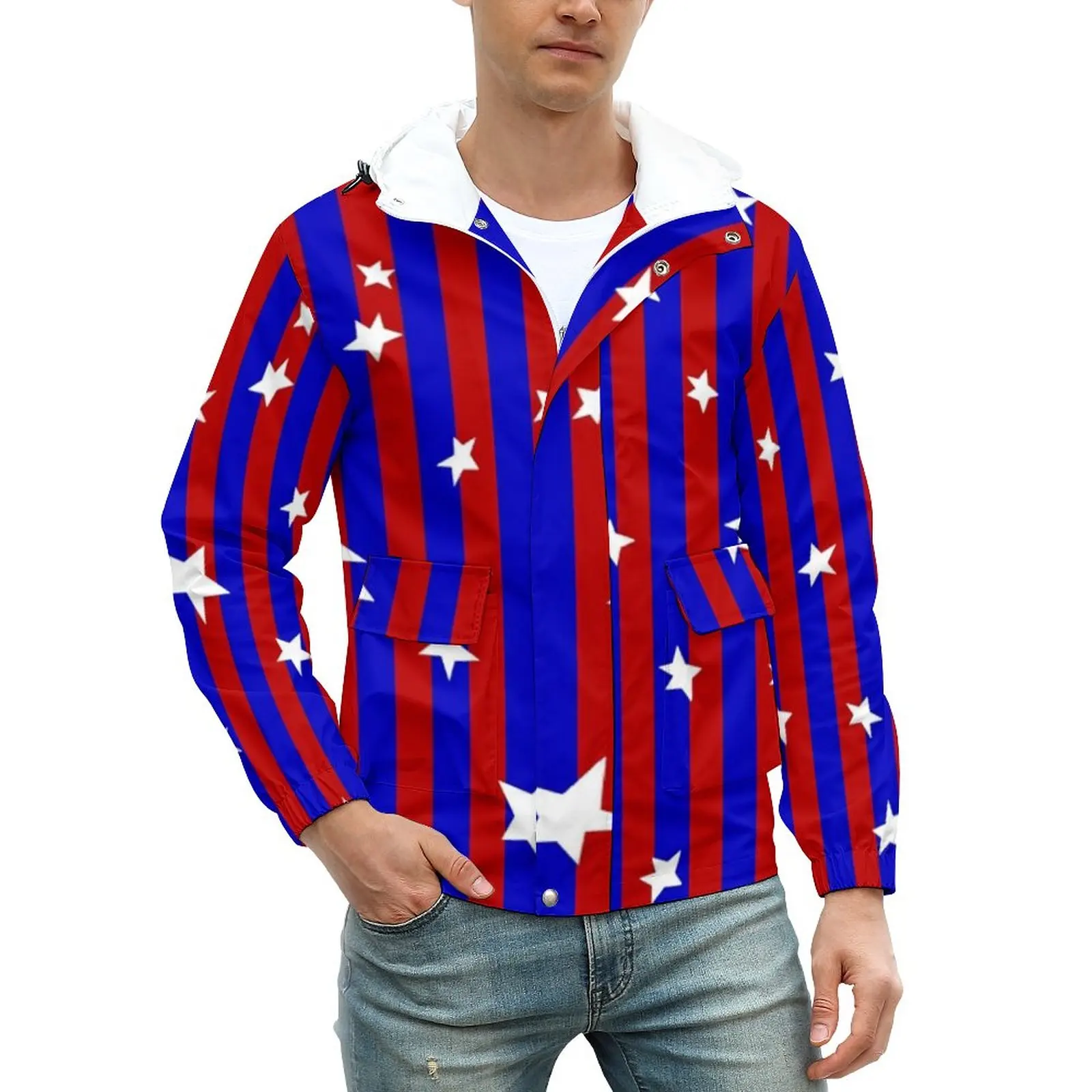 Blue And Red Striped Jackets Men Stars Print Winter Coats Street Wear Zipper Casual Windbreakers Pattern Loose Jacket Plus Size
Blue And Red Striped Jackets Men Stars Print Winter Coats Street Wear Zipper Casual Windbreakers Pattern Loose Jacket Plus Size