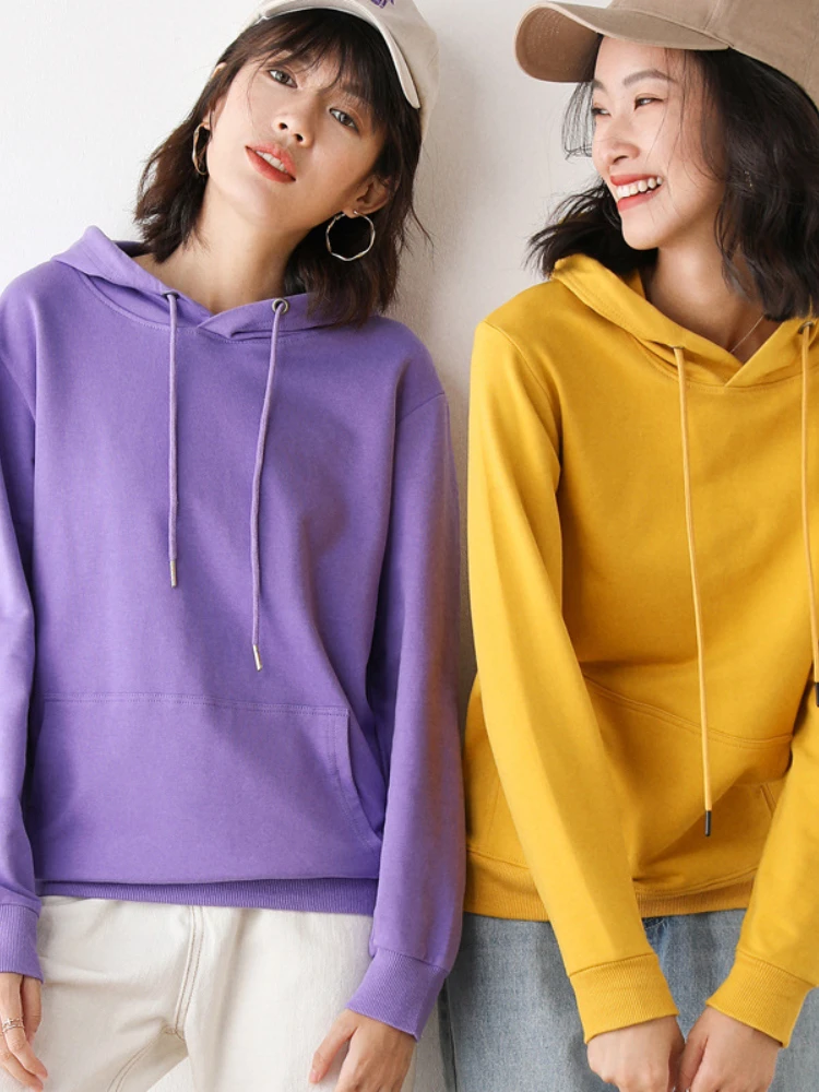 Women's Sweatshirt Ladies Tops Large Size Hooded Pullover Clothes Pocket Long Sleeves Solid Color Spring Loose Style Tenafeicc
Women's Sweatshirt Ladies Tops Large Size Hooded Pullover Clothes Pocket Long Sleeves Solid Color Spring Loose Style Tenafeicc