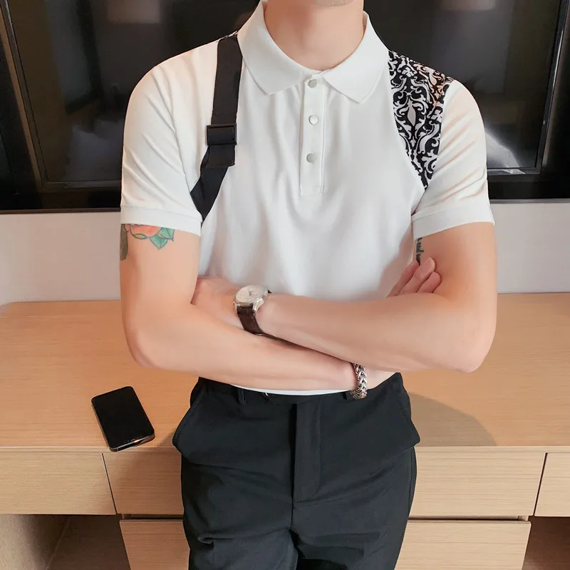 2022 Summer Splicing Polo Shirts Men Personalized Print Short Sleeve Casual Slim Fit T-shirts Business Social Lapel Tee Tops
2022 Summer Splicing Polo Shirts Men Personalized Print Short Sleeve Casual Slim Fit T-shirts Business Social Lapel Tee Tops