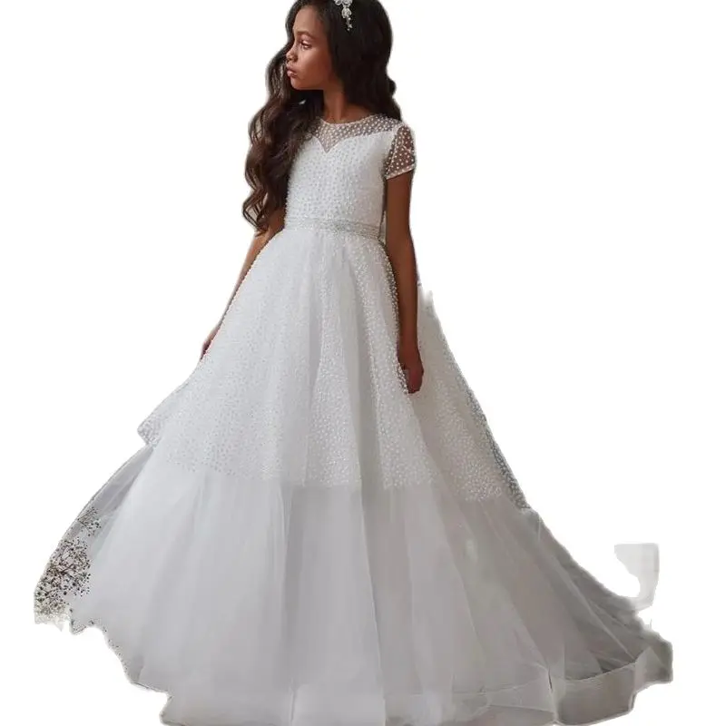 Ivory White Stunning Flower Girl Dress Puffy A-Line Junior Birthday Party Gown Kid First Communion Dress
Ivory White Stunning Flower Girl Dress Puffy A-Line Junior Birthday Party Gown Kid First Communion Dress