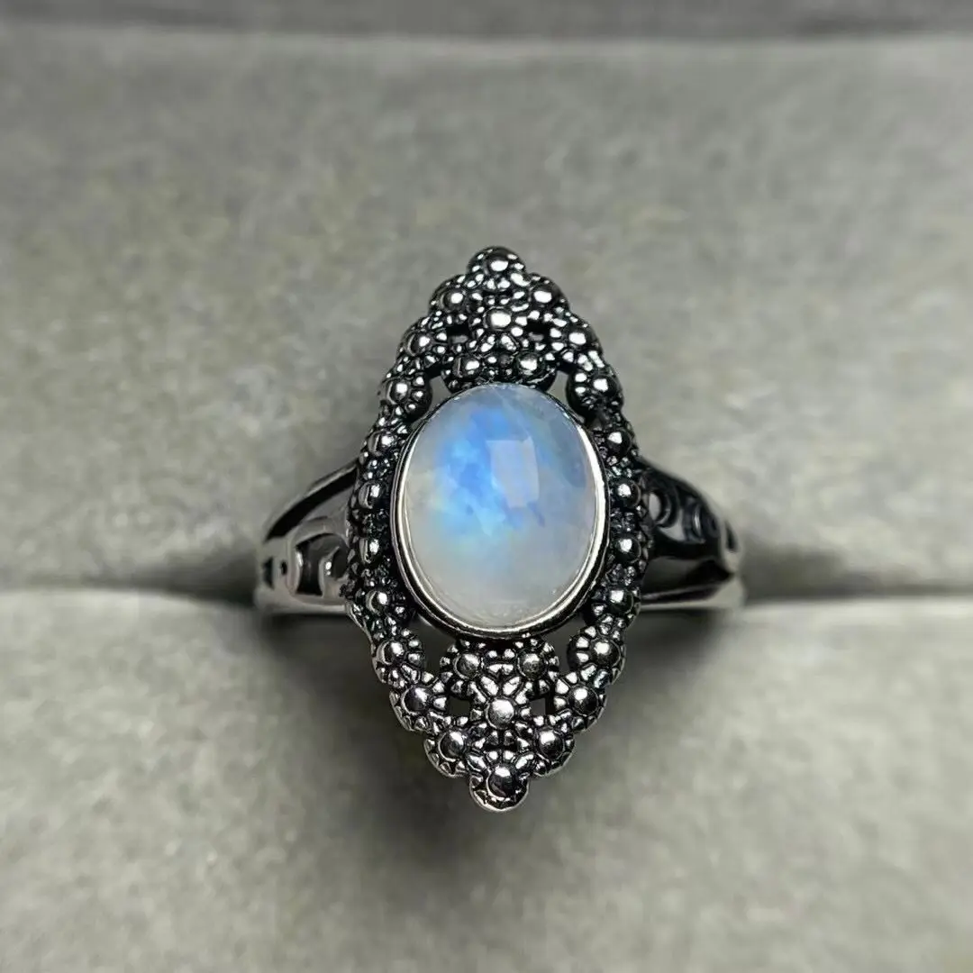 Oval Moonstone Ring Women's 925 Sterling Silver Ring White Moonstone Jewelry Birthday Gift Adjustable Size
Oval Moonstone Ring Women's 925 Sterling Silver Ring White Moonstone Jewelry Birthday Gift Adjustable Size