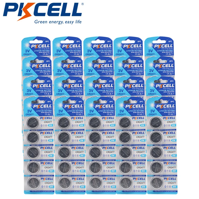 

5PC/10PC/20PC/50PC/100PC 1000mAh CR2477 3V Lithium Battery for Calculator Flashlights High Performance Watch Button Coin Cell