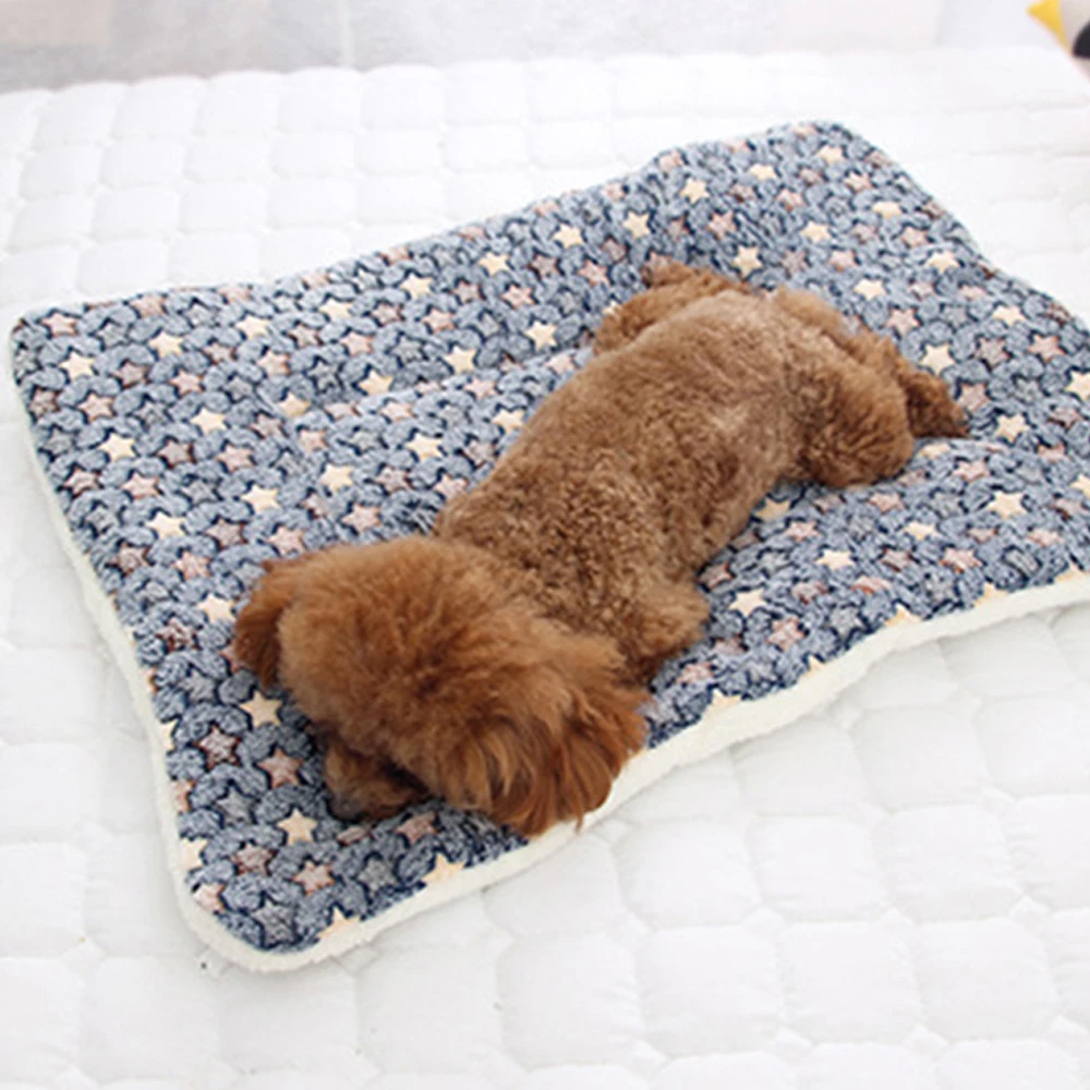 

Pet Supplies Blankets For Cats And Dogs Per Mattress Soft Fluffy Cut Carton Pattern Pet Small Medium Large Warm Mat Pet Kennel