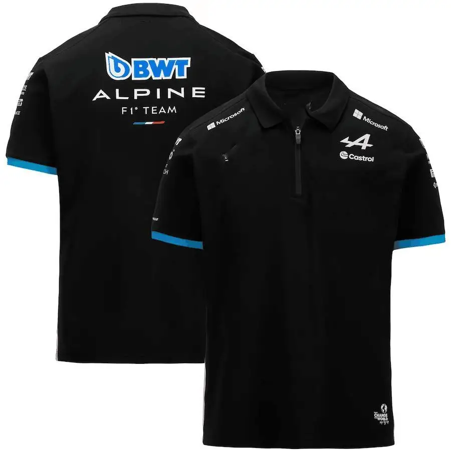 Поло Formula A1 Alpine F1 Team 2024-белое быстросохнущее прохладное и дышащее уличное с