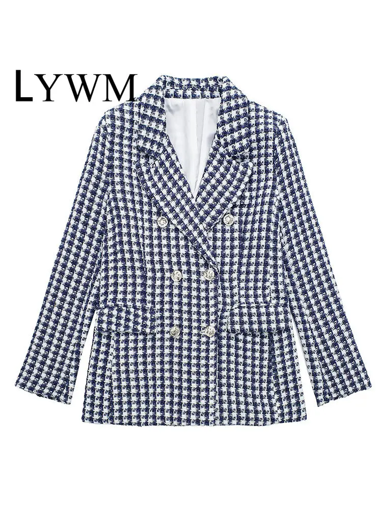 LYWM Women Fashion With Pockets Texture Blazer Vintage Notched Neck Double Breasted Long Sleeves Female Chic Lady Outfits
LYWM Women Fashion With Pockets Texture Blazer Vintage Notched Neck Double Breasted Long Sleeves Female Chic Lady Outfits