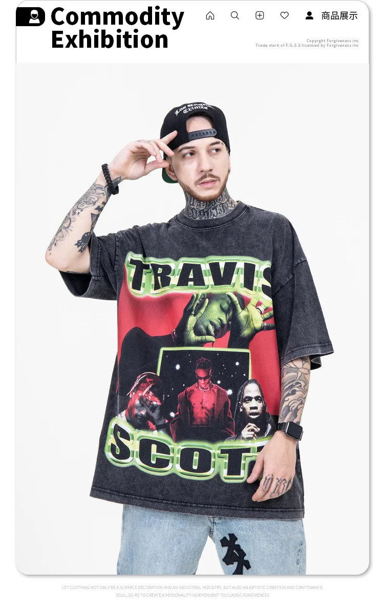 NEW Travis Scott Short-Sleeved T-shirt Hip Hop TS Same Letter Print Retro Do Old Loose TEE
NEW Travis Scott Short-Sleeved T-shirt Hip Hop TS Same Letter Print Retro Do Old Loose TEE