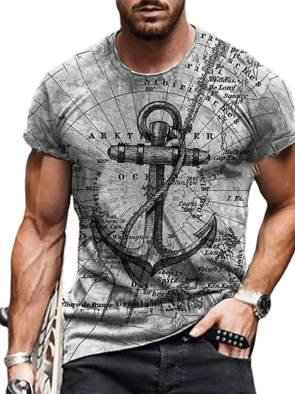 Boat Anchor Print Men's T Shirt Fashion Summer O-Neck Short Sleeve Casual Loose T-Shirt Plus Size XXS-6XL Tees Tops Men Clothing
Boat Anchor Print Men's T Shirt Fashion Summer O-Neck Short Sleeve Casual Loose T-Shirt Plus Size XXS-6XL Tees Tops Men Clothing