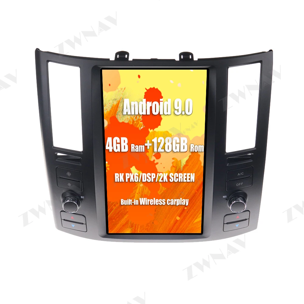 Android 9.0 4G+128G Tesla Screen Carplay For Infiniti FX35 FX45 2004-2008 DSP Player Audio Stereo Radio Recorder
Android 9.0 4G+128G Tesla Screen Carplay For Infiniti FX35 FX45 2004-2008 DSP Player Audio Stereo Radio Recorder