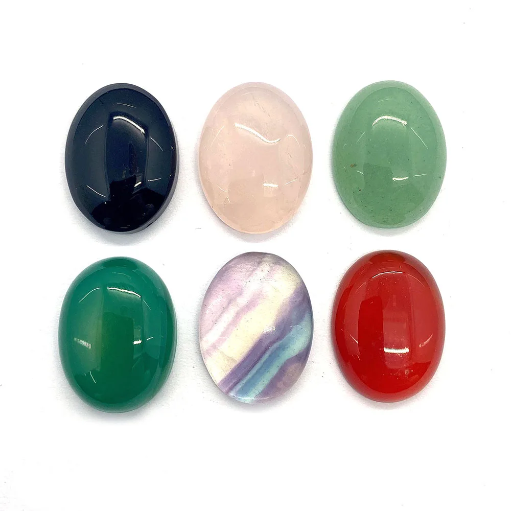 

6pcs Natural Quartz Agate Beads Oval Non-porous Cabochon DIY Ring Gem Making Jewelry Earrings Pendant Necklace Making 15x20mm