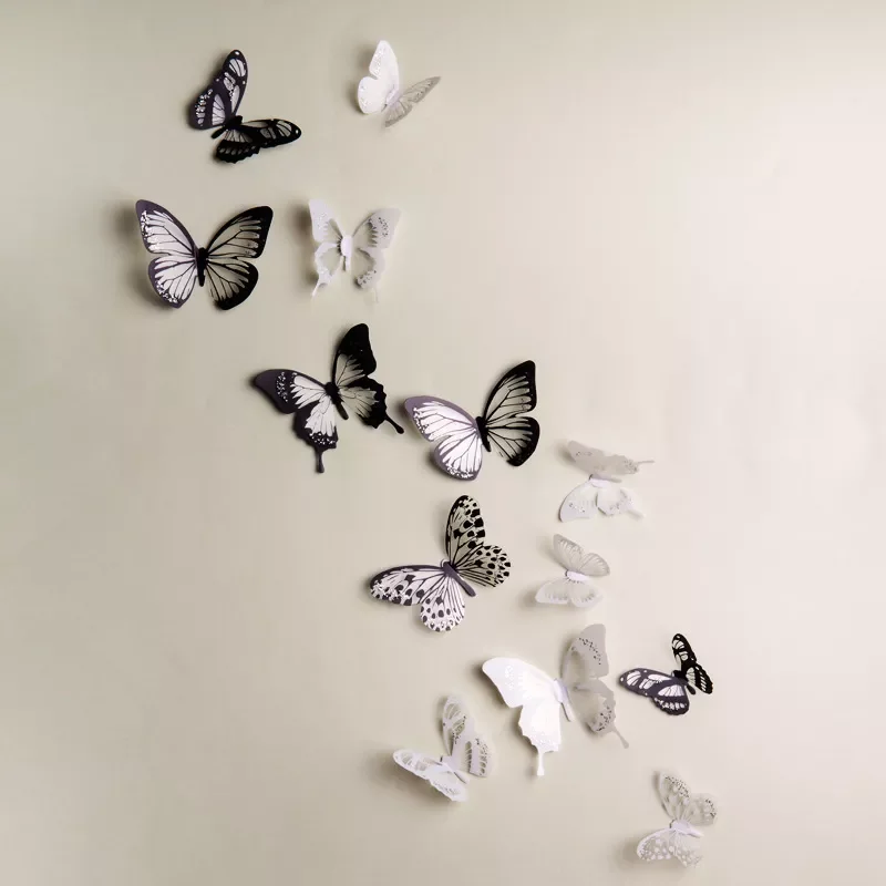 18pcs Black And White 3d Effect Crystal Butterflies Wall Sticker Beautiful for Kids Room Wall Decals Home Decoration
18pcs Black And White 3d Effect Crystal Butterflies Wall Sticker Beautiful for Kids Room Wall Decals Home Decoration