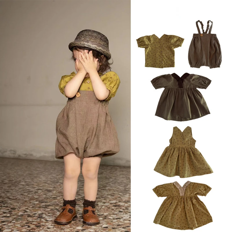 Summer New Boys and Girls Cotton and Linen Plaid Overalls Lace Dress Pastoral Style Puff Sleeve Top Vest Dress
Summer New Boys and Girls Cotton and Linen Plaid Overalls Lace Dress Pastoral Style Puff Sleeve Top Vest Dress