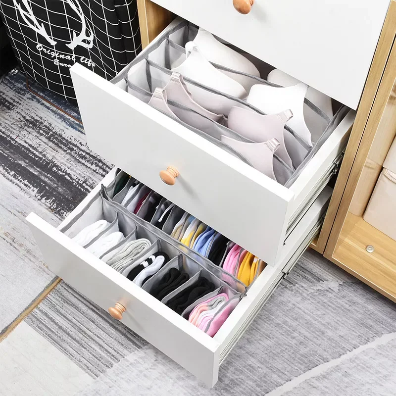 

Underwear Storage Organizer for Clothes Separated Drawer Closet Organizers Divider Boxes For Socks Shorts Scarves Washable