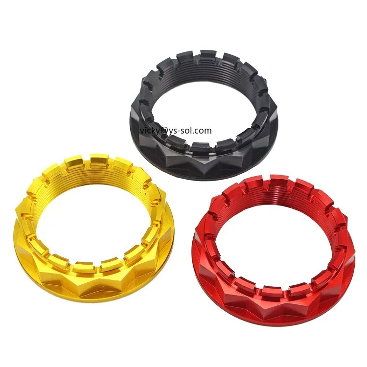 YUESHEN OEM ODM logo aluminum flang nut Front rear wheel axle nuts cnc motorcycle parts
YUESHEN OEM ODM logo aluminum flang nut Front rear wheel axle nuts cnc motorcycle parts