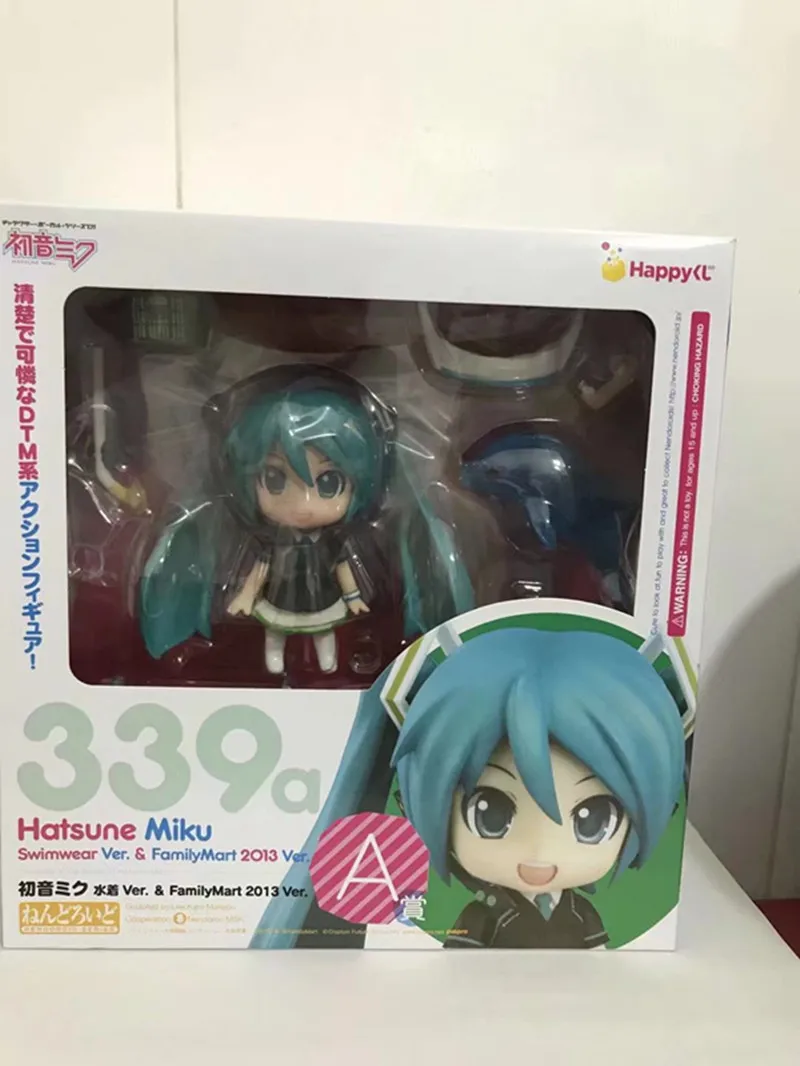 

10CM Boxed Hatsune Miku 170 339A Anime Action Figure Q Posket Change Face Collection Kawaii Multiple Accessories Model Doll