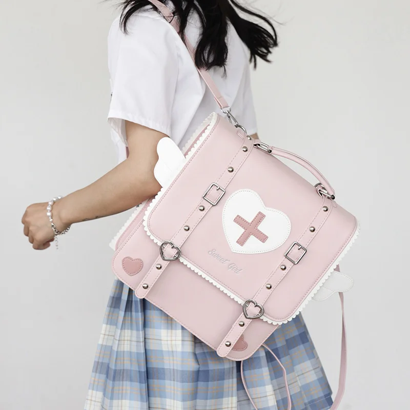Cute Lolita Japanese Preppy Style Backpack For Sweet girl Uniform School Bag Small Travel Bag Wings Day pack Women ita bag
Cute Lolita Japanese Preppy Style Backpack For Sweet girl Uniform School Bag Small Travel Bag Wings Day pack Women ita bag