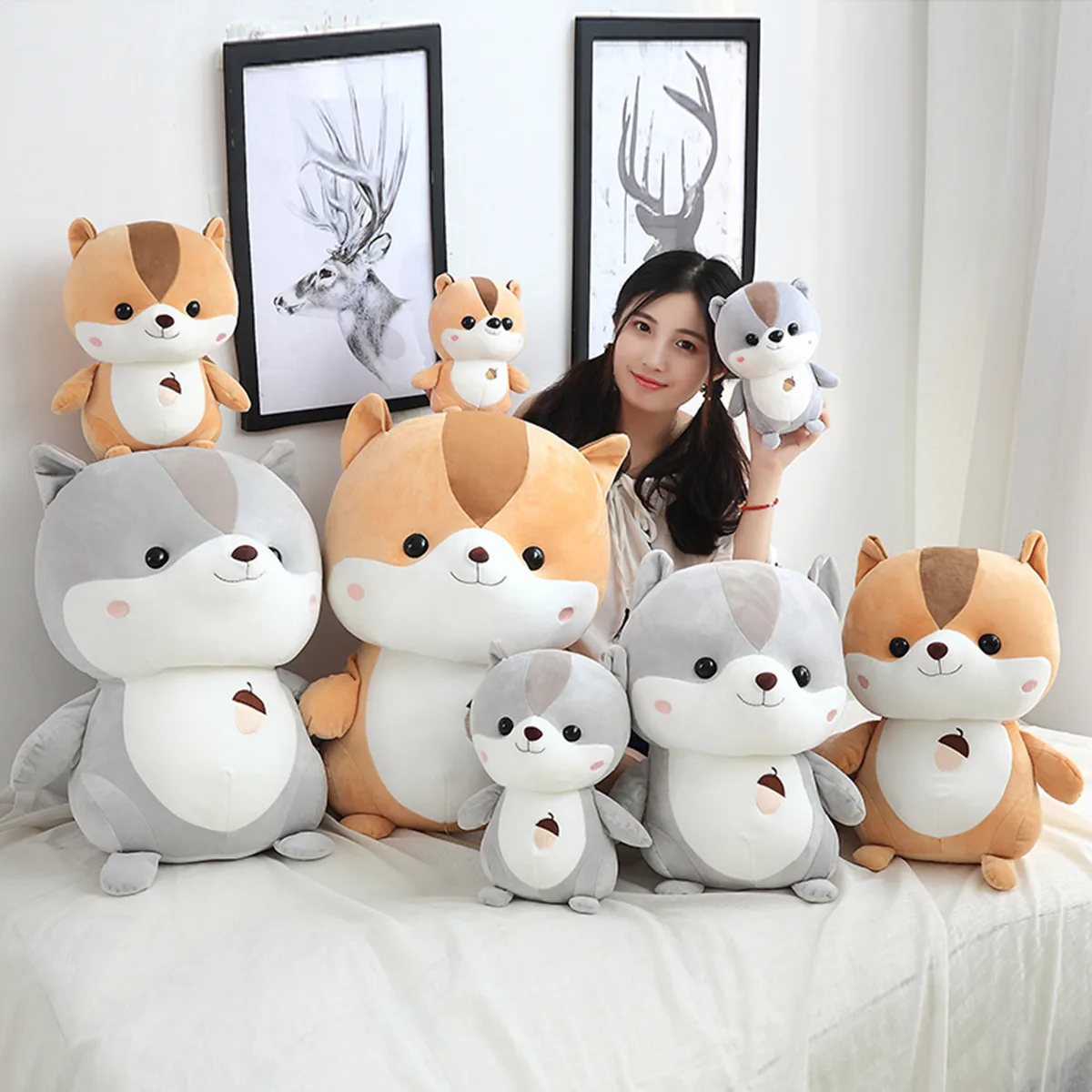 Kawaii Cartoon Squirrel Plush Toy Animal Stuffed Cute Pillow Home Decoration Doll for Girlfriend Child Birthday Gift
Kawaii Cartoon Squirrel Plush Toy Animal Stuffed Cute Pillow Home Decoration Doll for Girlfriend Child Birthday Gift