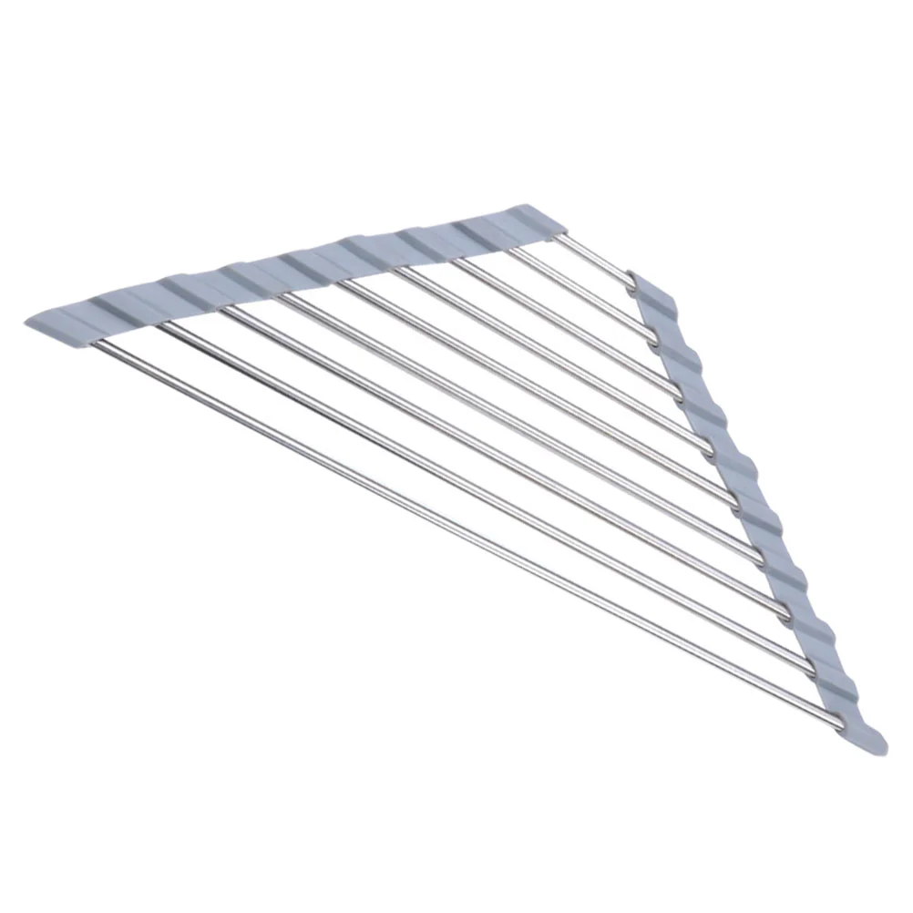 Rack Drying Sink Roll Up Drainer Triangular Dish Foldable Kitchen Strainer Stainless Drain Tableware Over Storage Mat Steel
Rack Drying Sink Roll Up Drainer Triangular Dish Foldable Kitchen Strainer Stainless Drain Tableware Over Storage Mat Steel