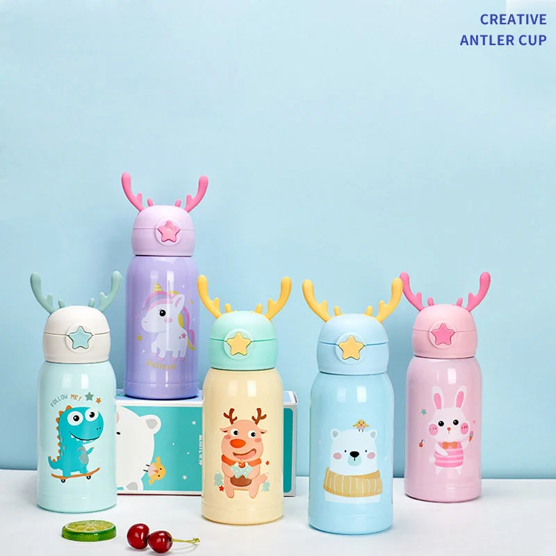 500ML Stainless Steel Thermos Student Antler Water Cartoon Elk Cup Large Capacity Children's Pot Gift Printing Mug for Children
500ML Stainless Steel Thermos Student Antler Water Cartoon Elk Cup Large Capacity Children's Pot Gift Printing Mug for Children