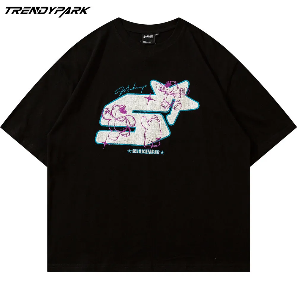 Oversized T-shirt Flocking Towel Embroidery O-neck Cotton T Shirts Harajuku Streetwear Casual Summer Sleeve Hip Hop Men T-shirt
Oversized T-shirt Flocking Towel Embroidery O-neck Cotton T Shirts Harajuku Streetwear Casual Summer Sleeve Hip Hop Men T-shirt