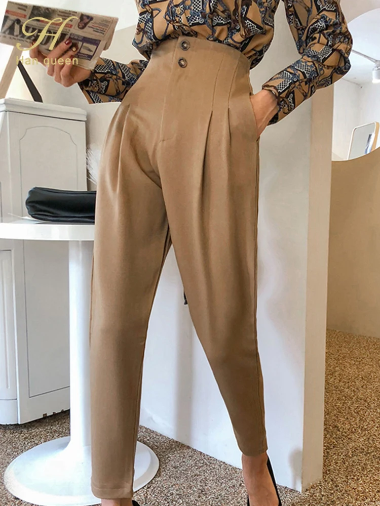 H Han Queen 2022 Korean Work Casual High Waist Pencil Pants Women Basic Simple Female Suits Pants Ladies Ankle-Length Trousers
H Han Queen 2022 Korean Work Casual High Waist Pencil Pants Women Basic Simple Female Suits Pants Ladies Ankle-Length Trousers