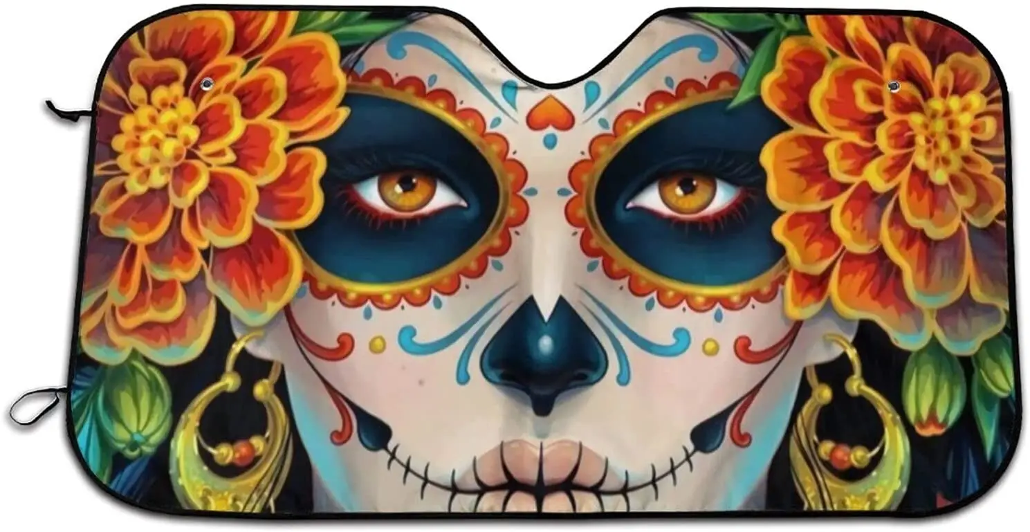 GregTins Sugar Skulls and Roses Day of Dead Car Windshield Sun Shade Blocks Uv Rays Visor Protector Sunshade for Front to Keep Y
GregTins Sugar Skulls and Roses Day of Dead Car Windshield Sun Shade Blocks Uv Rays Visor Protector Sunshade for Front to Keep Y