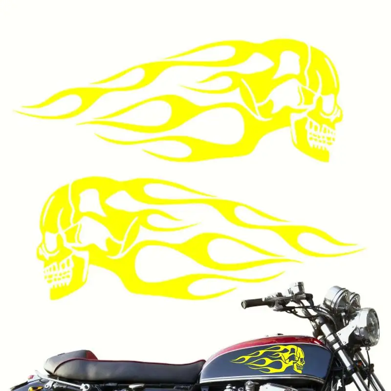 

Motorcycle Oil Tank Stickers Flame Skull Decals Kit For Motorbike Tank Universal For Laptop Car SUV Bottle Gift For Him/Her