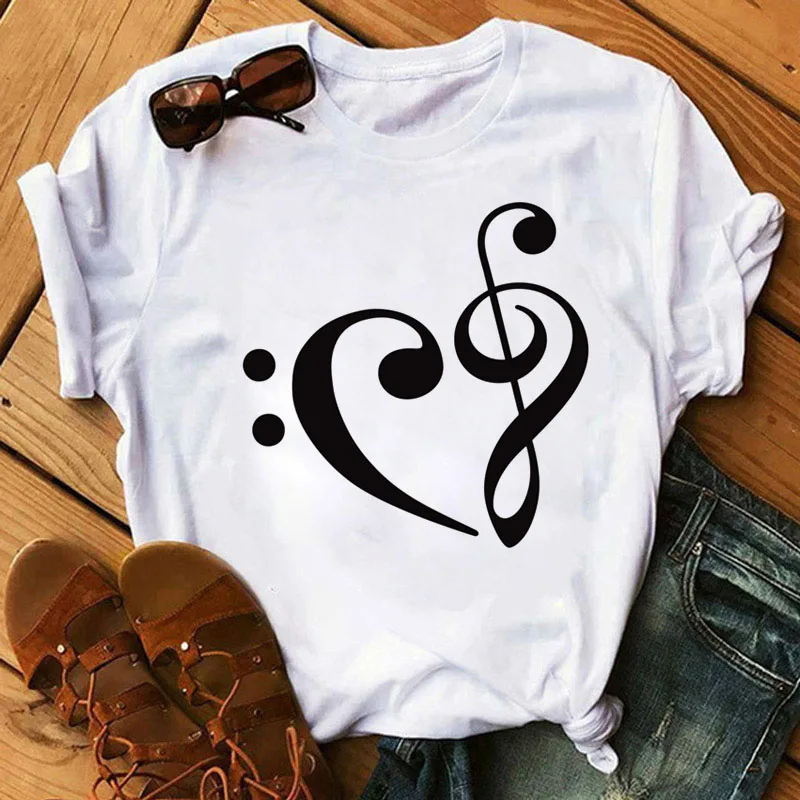 Music Note Heart Pinted T Shirt Fashion Women T Shirt 90s Girls Ladies Tops Cute Short Sleeve Tee Shirts Women T-shirt Clothing
Music Note Heart Pinted T Shirt Fashion Women T Shirt 90s Girls Ladies Tops Cute Short Sleeve Tee Shirts Women T-shirt Clothing
