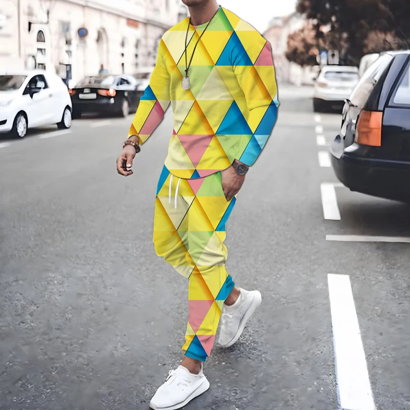 Men Geometric patterns Fashion Long Sleeved T Shirt Set Summer Men's 2 Piece Set Tracksuits 3d Print Long Sleeve T-shirt Set
Men Geometric patterns Fashion Long Sleeved T Shirt Set Summer Men's 2 Piece Set Tracksuits 3d Print Long Sleeve T-shirt Set