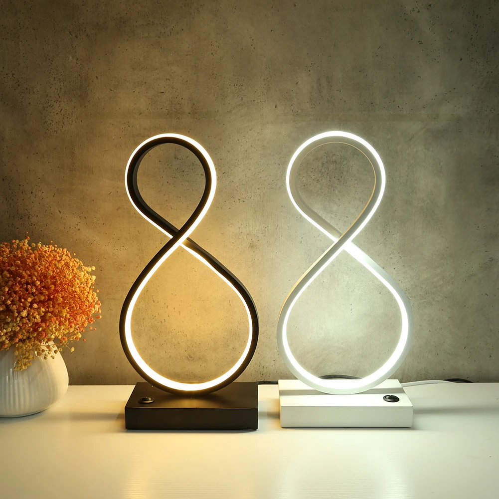 Modern LED Spiral Table Lamp 8 Shaped Desk Bedside Acrylic Iron Curved Light for Home Living Room Bedroom Minimalist Decoration
Modern LED Spiral Table Lamp 8 Shaped Desk Bedside Acrylic Iron Curved Light for Home Living Room Bedroom Minimalist Decoration