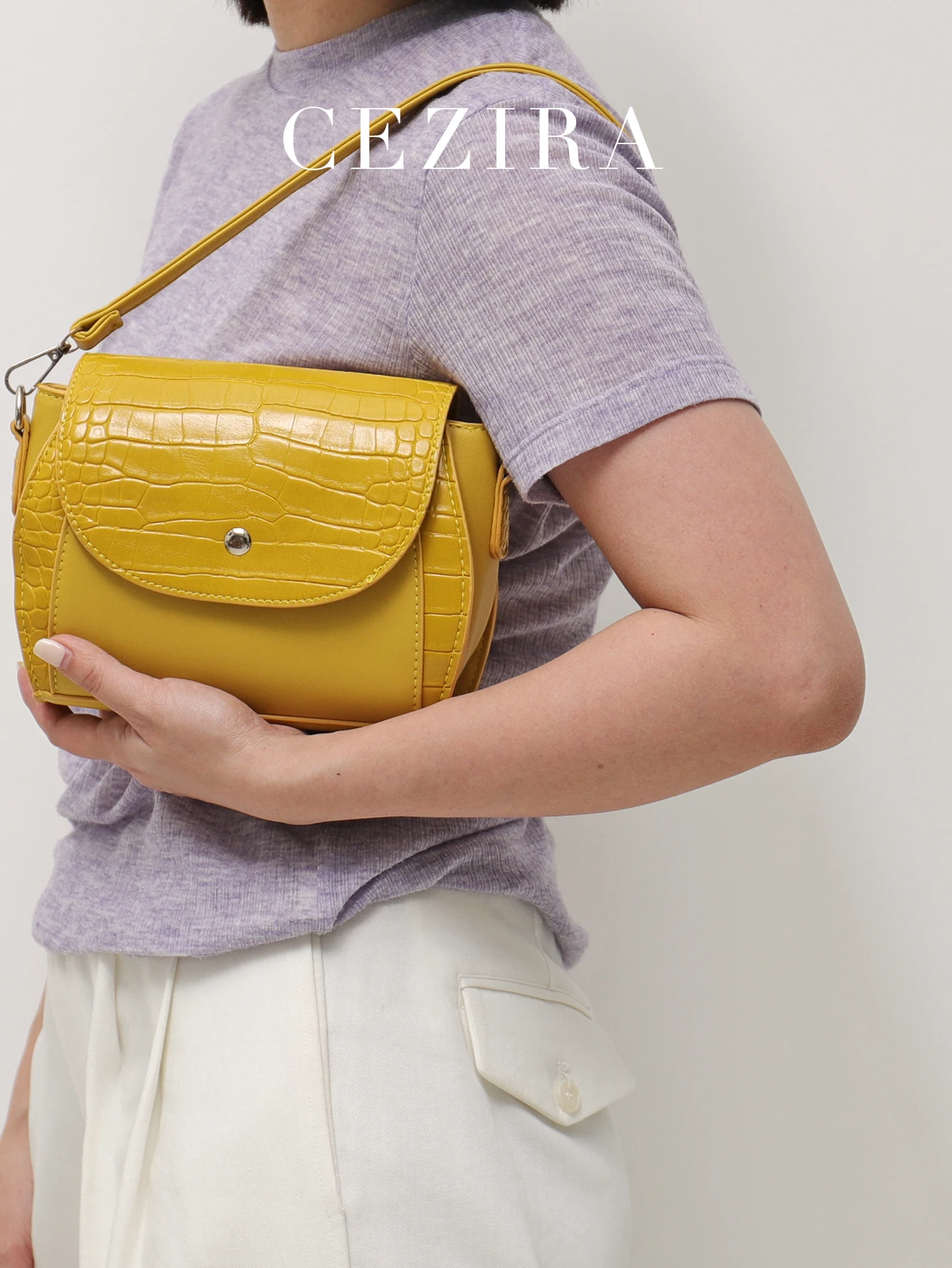 CEZIRA Luxury Crocodile Pattern PU Leather Shoulder Handbag Women Patchwork Magnetic Flap Cover Square Bag Mini Cross Body Purse
CEZIRA Luxury Crocodile Pattern PU Leather Shoulder Handbag Women Patchwork Magnetic Flap Cover Square Bag Mini Cross Body Purse
