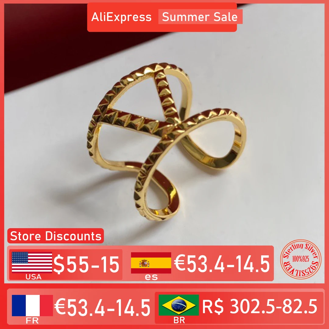 Classic hot selling S925 Sterling Silver women's gold-plated ring, Liuding fashion style, the first choice for lovers' gifts
Classic hot selling S925 Sterling Silver women's gold-plated ring, Liuding fashion style, the first choice for lovers' gifts