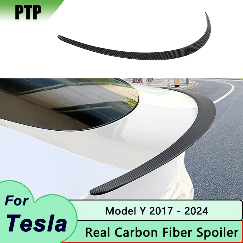 Спойлер из настоящего углеродного волокна для Tesla Model Y 2024 задний багажник
