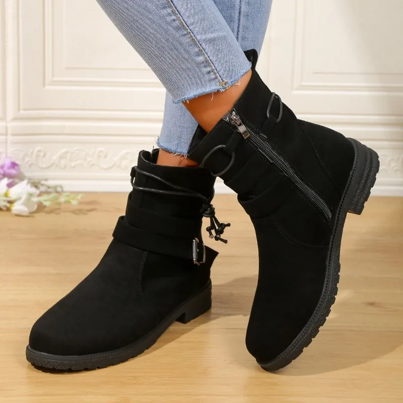 Women's Ankle Boots New Retro Suede High Heel Boots Chunky Plus Size Casual Women Shoes Buckle Zipper Short Boots
Women's Ankle Boots New Retro Suede High Heel Boots Chunky Plus Size Casual Women Shoes Buckle Zipper Short Boots