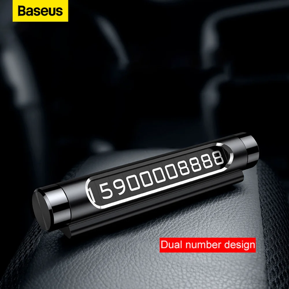 Baseus Metal Car Temporary Parking Card Phone Number Hidden Dual Number Luminous Switchable Plate Auto Car Stickers Car-Styling 
Baseus Metal Car Temporary Parking Card Phone Number Hidden Dual Number Luminous Switchable Plate Auto Car Stickers Car-Styling